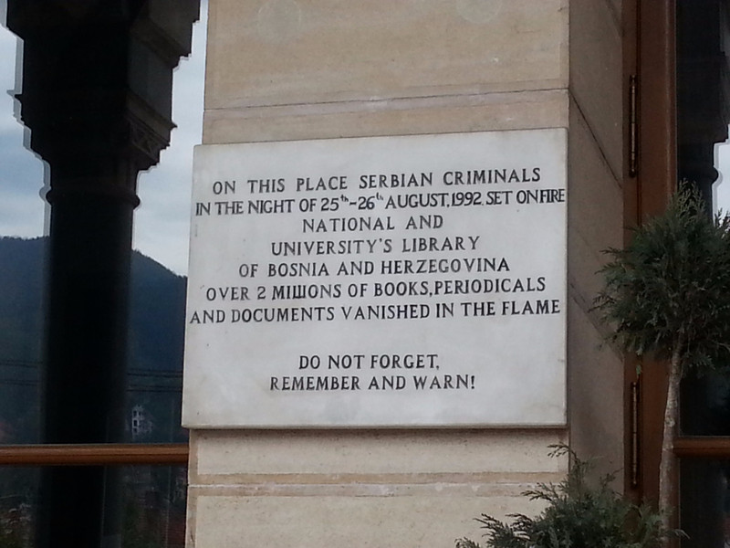 Placard outside of City Hall