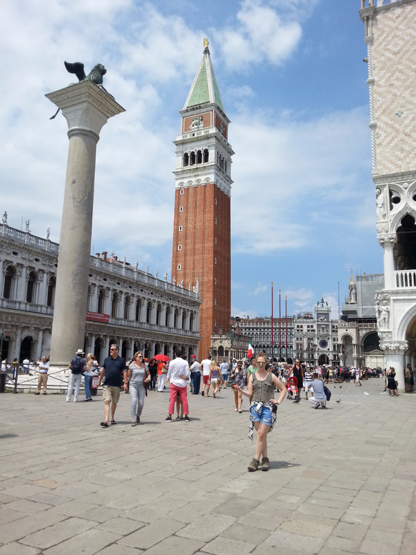 The clock tower in St Mark's Square