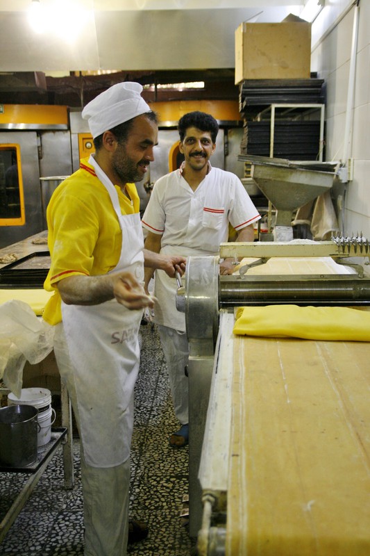 Inside a persian bakery