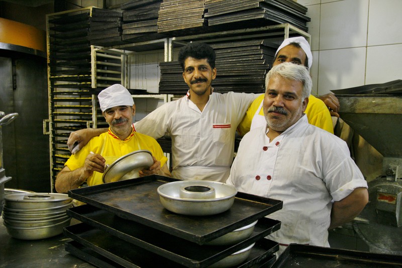 Inside a persian bakery