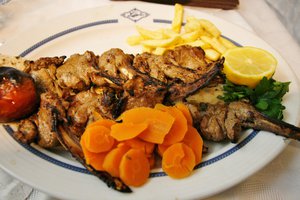 Lamb kebabs from Scherezade restaurant