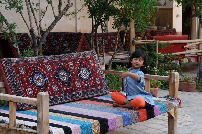 Kashan - enjoying lounging in our traditional hotel