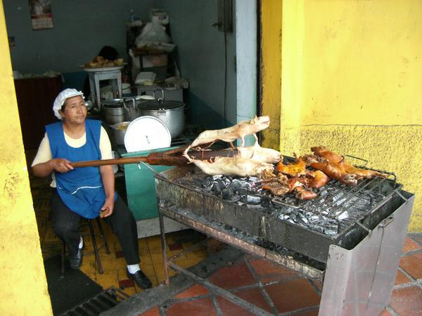 Grillierte Meerschweinchen in Banos, Robin zog ein Steak vor