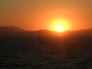 sailing through the sunset