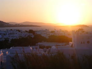 sunset in Mykonos