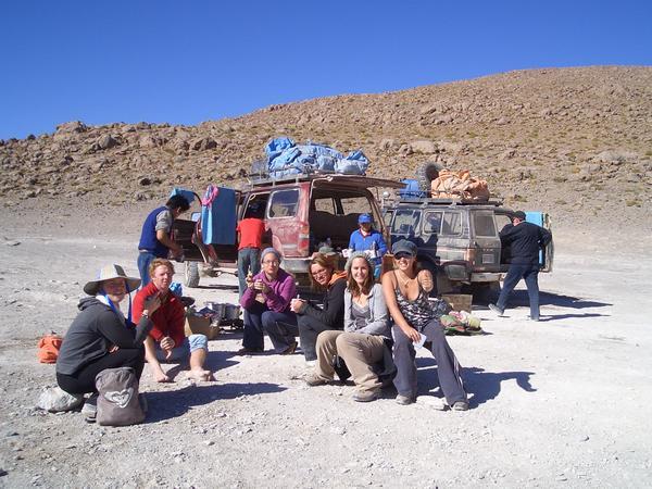 us having breakfast after a dip in the hot springs