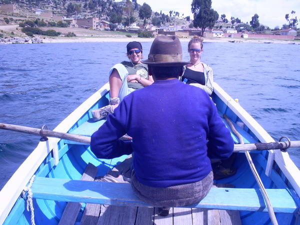 rowing accross lake titicaka