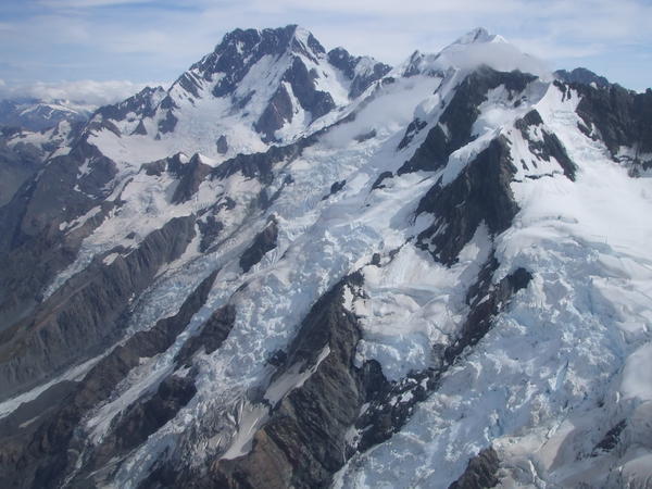 flying over the fox and st francis glaciers