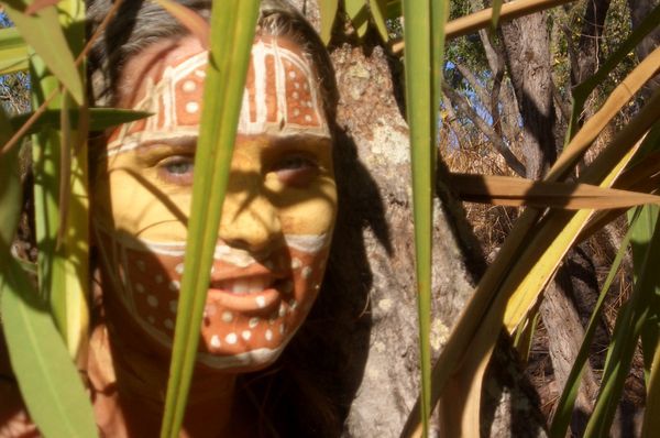 the guide painted kates face with aboriginal marks