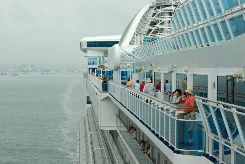 Starboard aft as we head to open sea