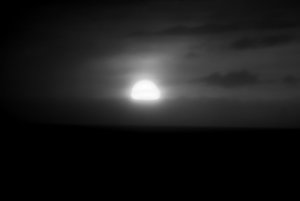 Sunset at 2215 hours -- B & W version