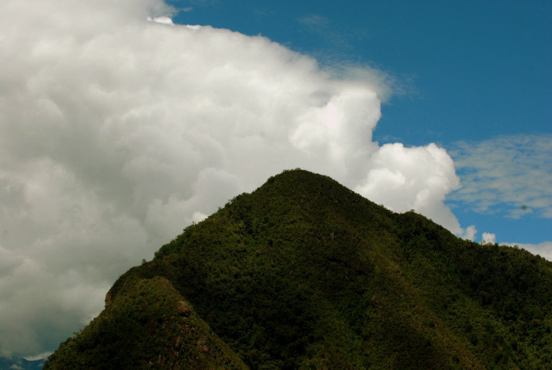 Andes peak and storm clouds