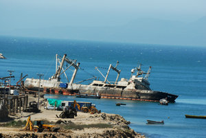 Sunk Fishing Vessel in Coquimbo Harbor