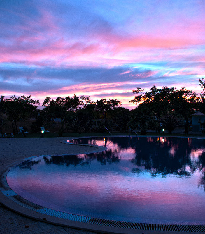 Pool at Sunset - Cabanas de Tavira Campsite