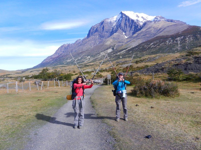 Avec Delphine à la fin du W, Torres del Paine, Chili