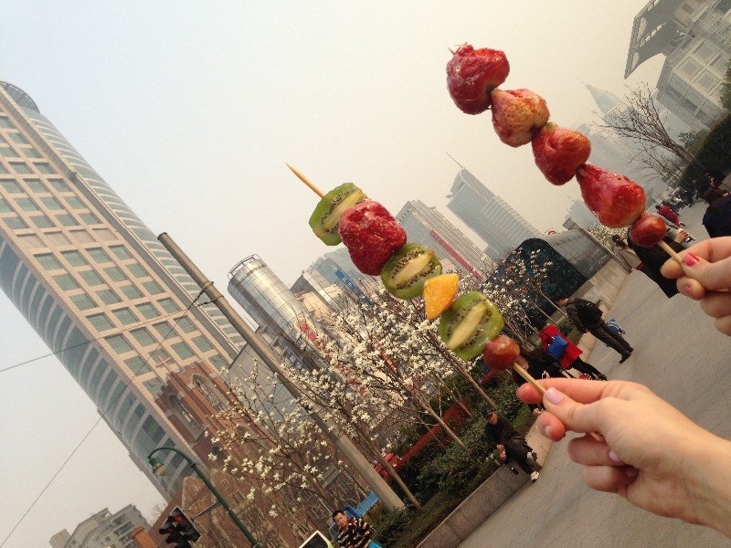 Fruit sticks at East Nanjing Lu