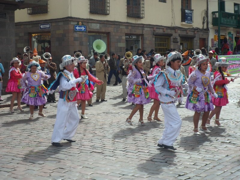 Locals Dancing in Cusco's Main Plaza