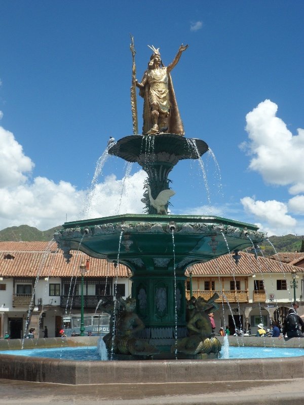 Water Fountain in Cusco's Main Plaza