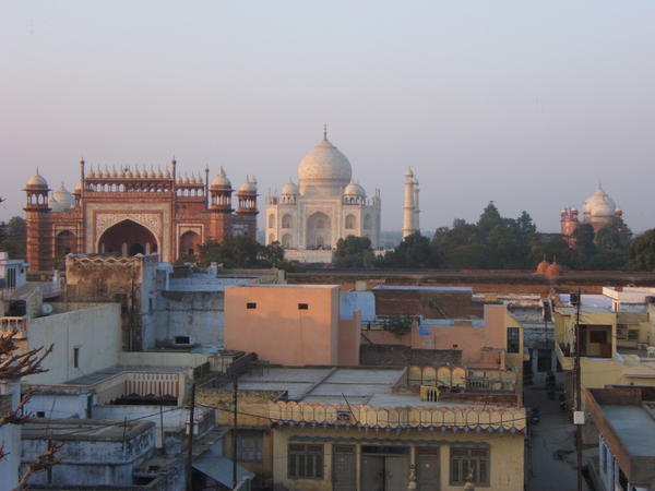 Agra city with the Taj.