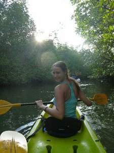 Wanda kayaking through the Mangrove