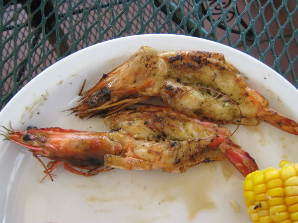 Shrimp dinner at La Maranda