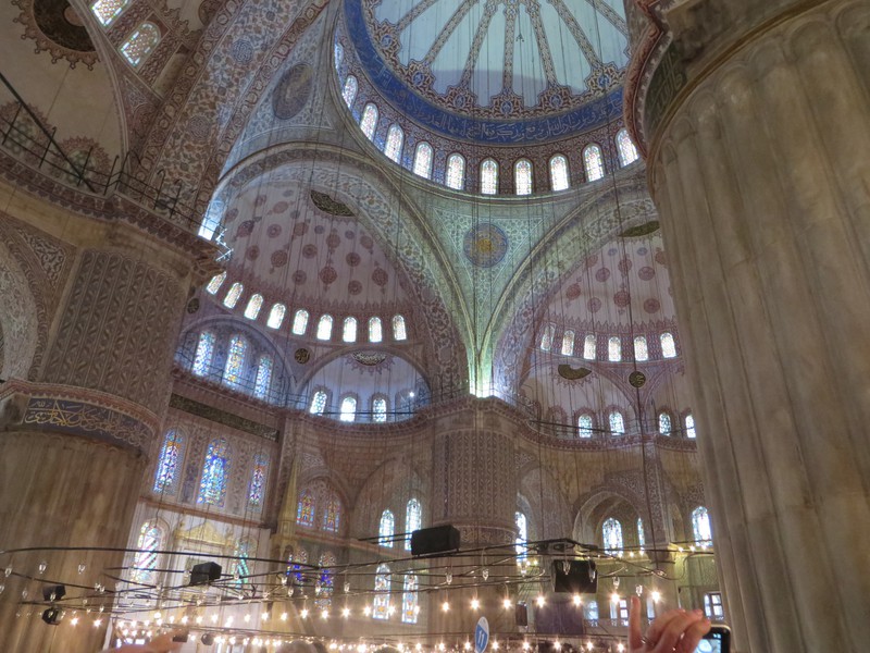 Inside domes of Blue Mosque.