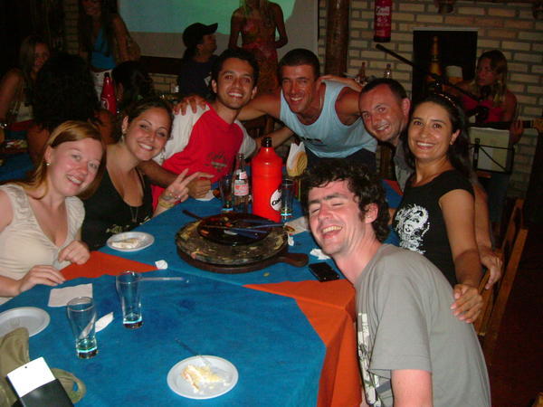 Evandro´s birthday party - from the left Josie, Carol, Luiz, Evandro, Andrea, Rosie and Andy (all surf buddies)