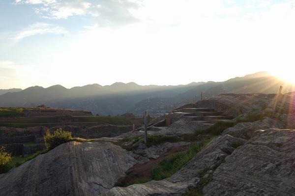 Sun sets over the thone of the Inka