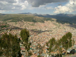 The view from El Alto down to the city below