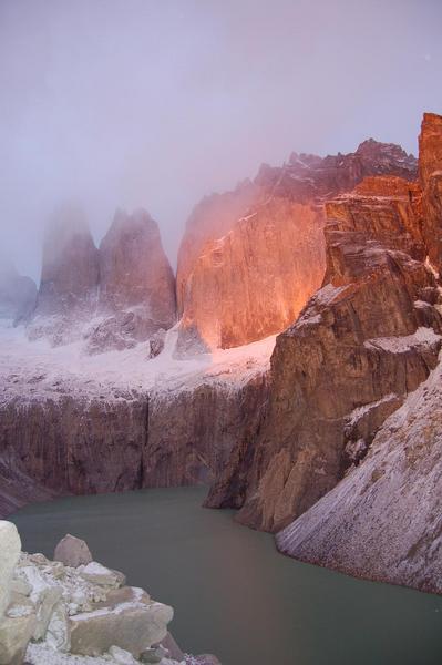 The Torres del Paine at sunrise
