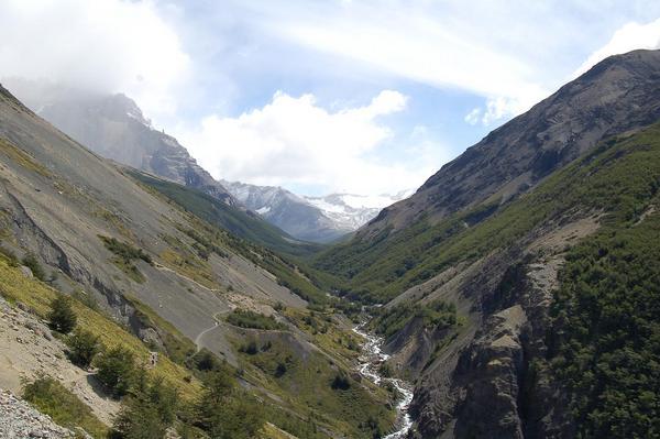 View up the valley