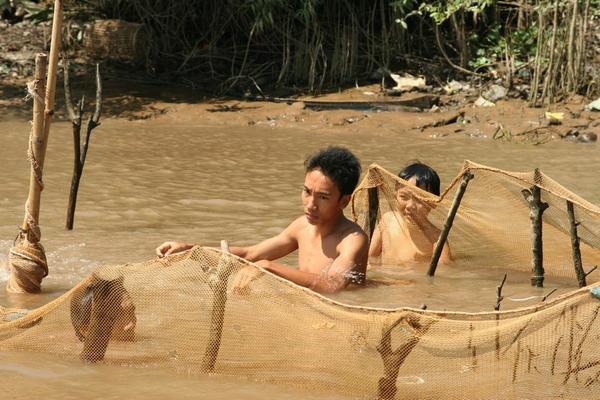 River fishing in the Mekong
