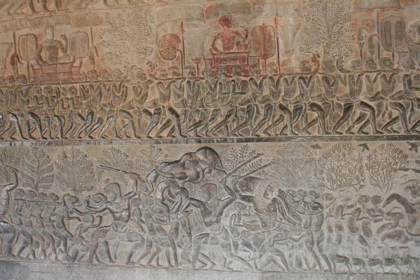 Fine carvings at Angkor Wat