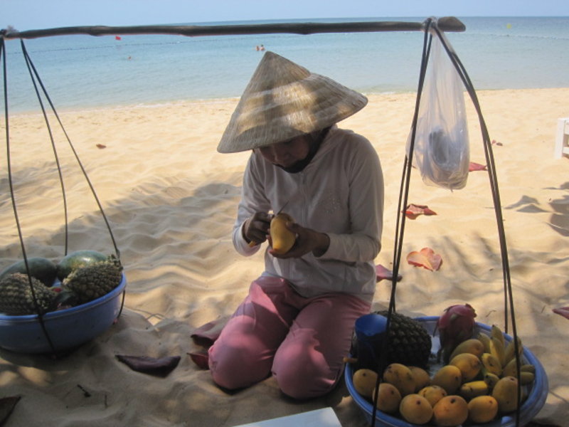 Fruit seller on the beach