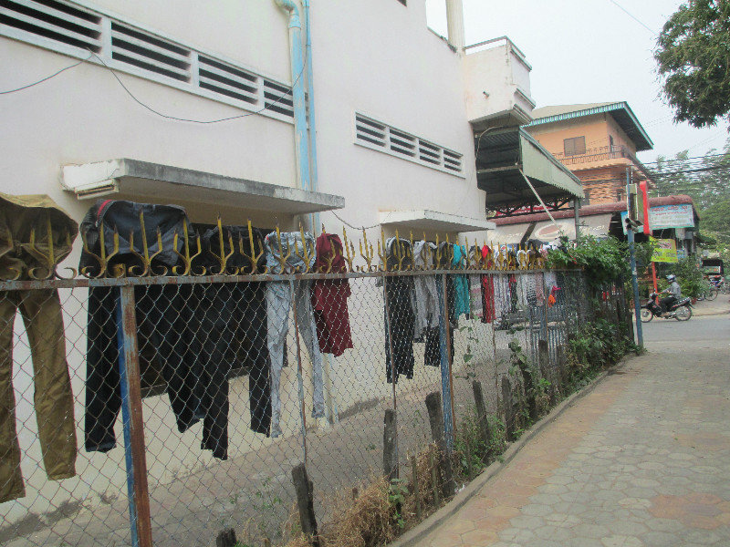 Washing on the fence outside our guesthouse - happily it wasn't mine!