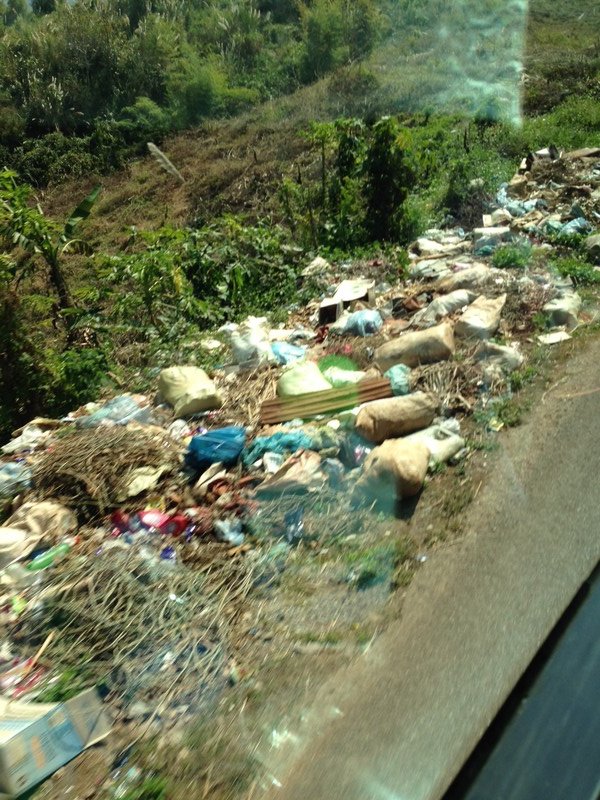 Many unofficial rubbish dumps along the way