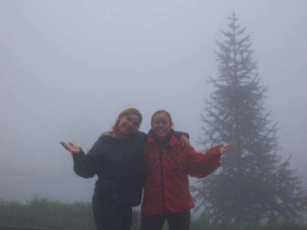 Claire & I somewhere in the fog in Sapa
