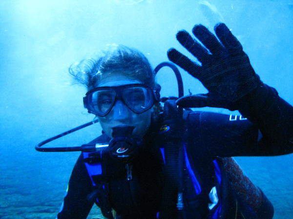Me doing my dive in the Aquarium