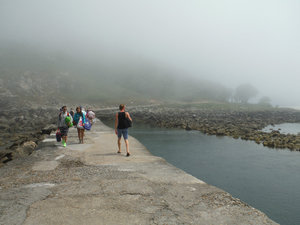 Isla Cies in covered in mist