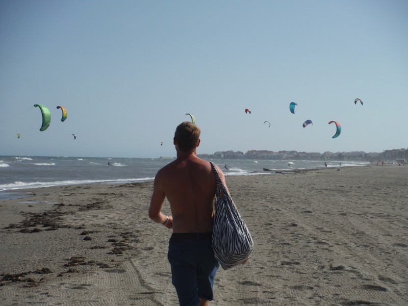 The kite surfers and wind surfers were loving the stiff breeze!