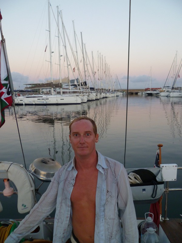 Captain Mike sailing us to Cala Bassa after Glitterbox