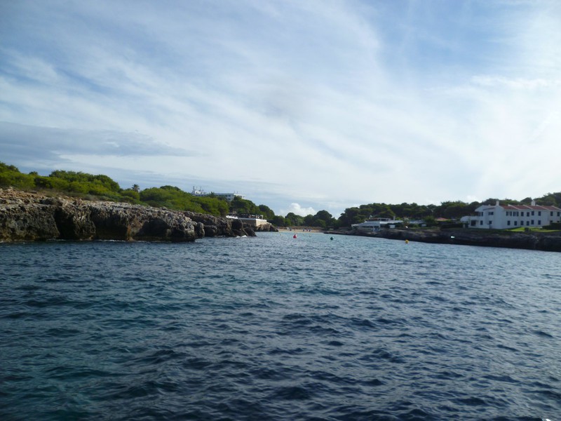 Our tiny anchorage in Cala Blanca, Menorca