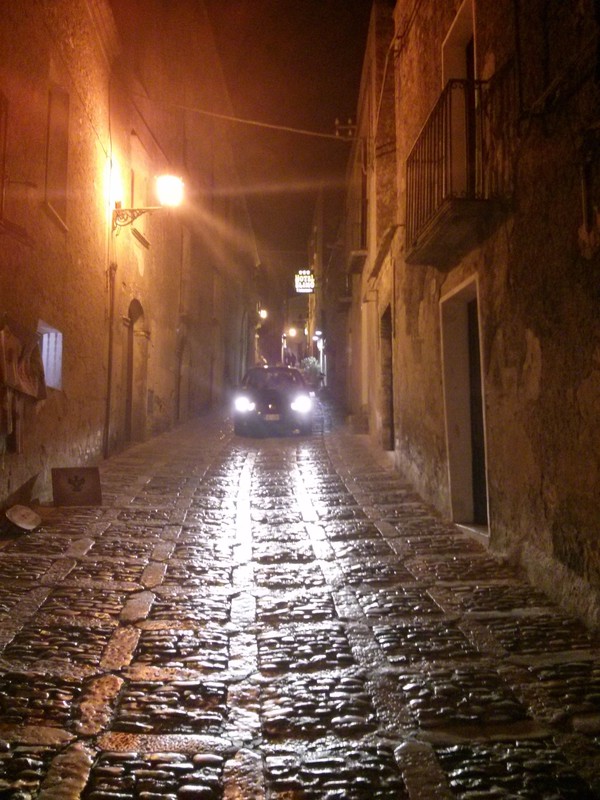 Erice's tiny streets (doesn't deter the drivers)