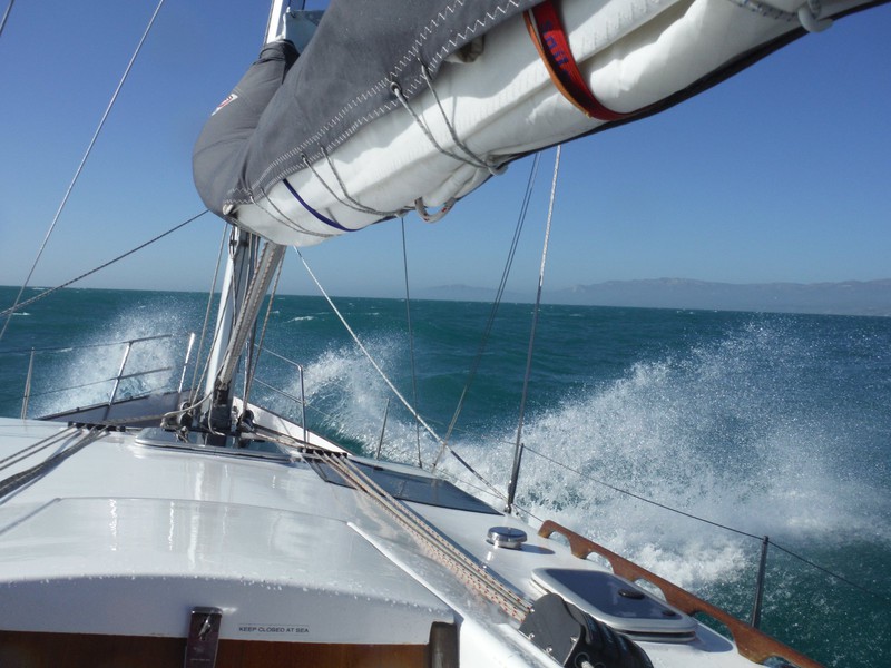 Motoring into a northerly head wind