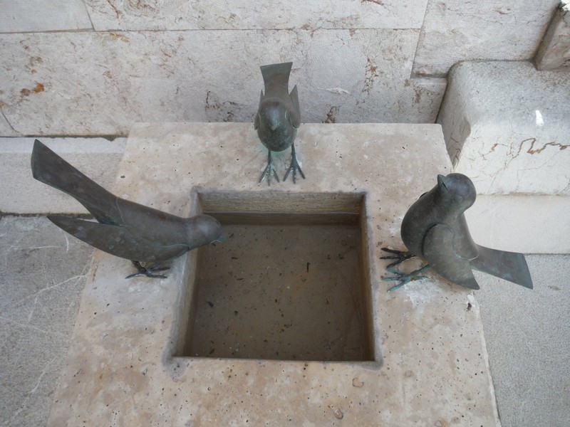 Pretty bird bath sculpture @ Palau March museum in Palma