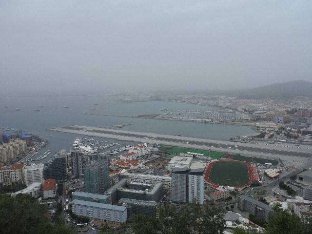 View of our marina and the runway from the top of the rock