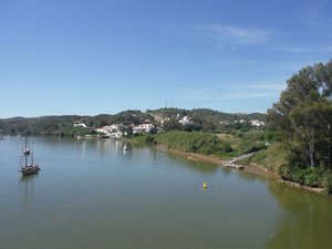View of Rio Guadiana from the top of the mast