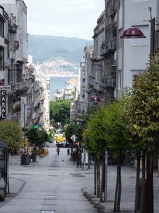 View from the old town towards the harbour, Vigo