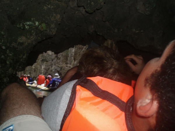 Sea kayaking through the caves.