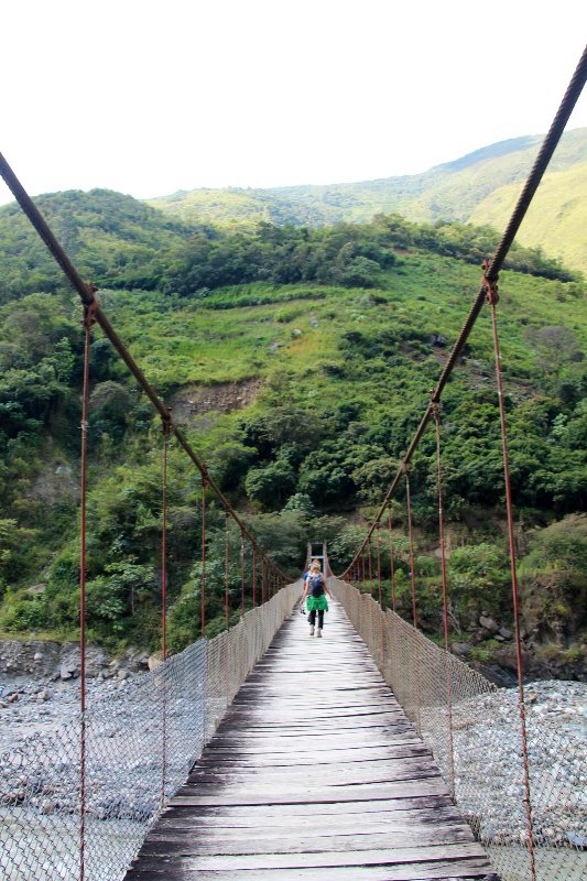 Suspension bridge on inca trail